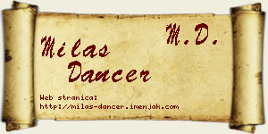Milas Dancer vizit kartica